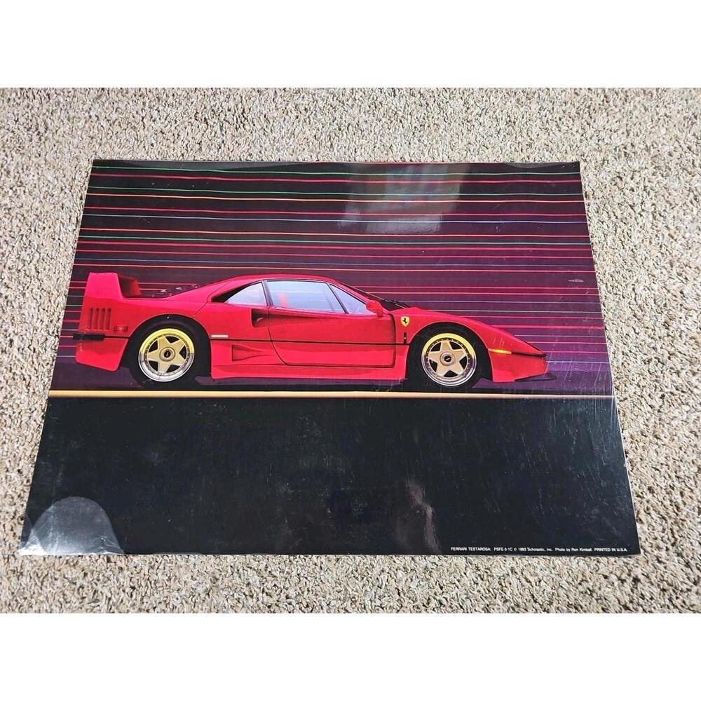Vintage 1993 Original Ferrari Poster Scholastic Books USA 24x18